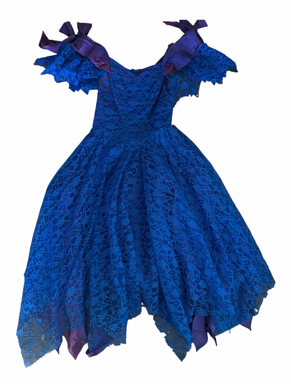 Vintage 80s JcPenny Lace Poofy Whimsigoth Fairy Party Prom Dress Small